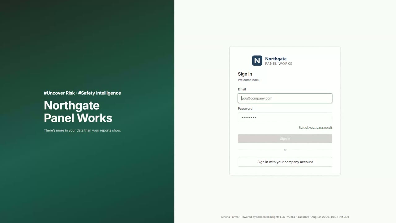 Athena reading a working safety portal end to end